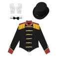 thumbnail image 5 of Doomiva Magician Costume Women Drum Major Uniform Circus Ringmaster Halloween Party Show Outfit Black M, 5 of 7