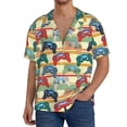 thumbnail image 1 of Fotbe Retro With Joysticks Camisa Estampada de Manga Corta para Hombre, Casual de Verano, Estilo Playero, Sin Arrugas-Small, 1 of 5
