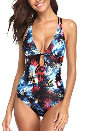 deep plunge one piece bathing suit