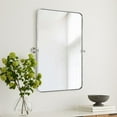 thumbnail image 2 of TEHOME Aura  Brushed Nickel Bathroom Mirror, 24x36 inches, Stainless Steel framed, Pivoting Rectangle, 2 of 7