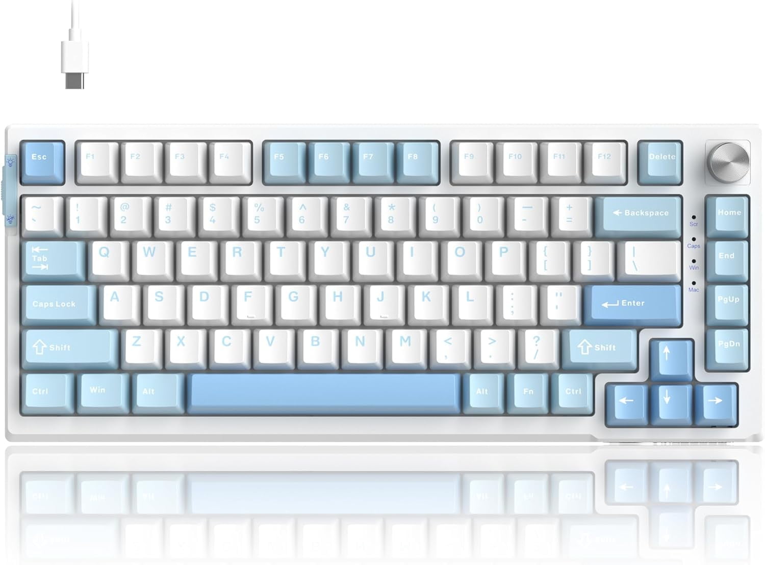 MageGee SKY81 75% Mechanical Gaming Keyboard, Hot Swappable Wired Custom Creamy Keyboards with 5-Layer Sound Dampening, Knob Control, RGB Backlit, NKRO