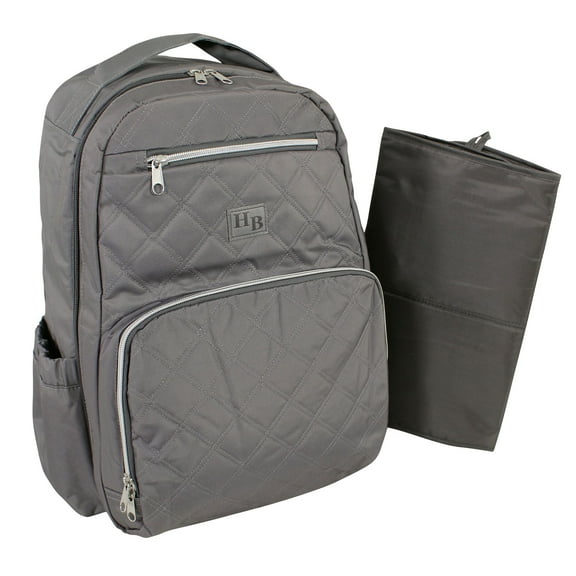 Hudson Baby Premium Diaper Bag Backpack and Changing Pad, Charcoal, One Size