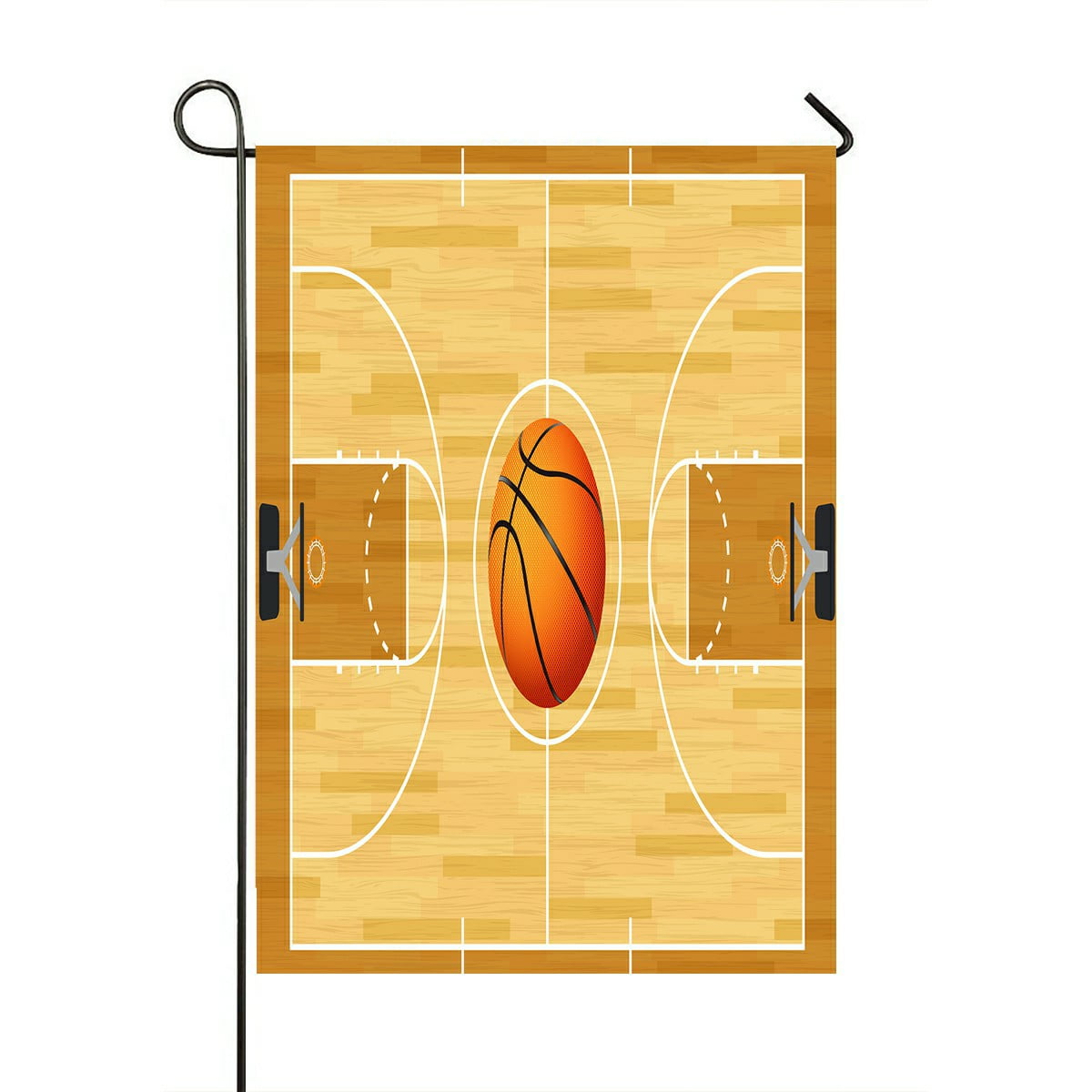 Eczjnt Basketball Court Basketball In The Center Court Outdoor Flag Home Party Garden Decor 28x40 Inch Walmart Com Walmart Com