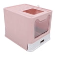 thumbnail image 1 of Enclosed Cat Litter Box, Stainless Steel Large Drawer Style Odor Proof Anti Splashing Foldable Cat Toilet Foldable Cat Litter Box with Cat Litter Scoop Odor Control Easy Clean, 1 of 7