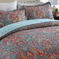 thumbnail image 2 of NEWLAKE 3-Piece Blue Floral Quilt Bedding Sets, Queen, 2 of 7
