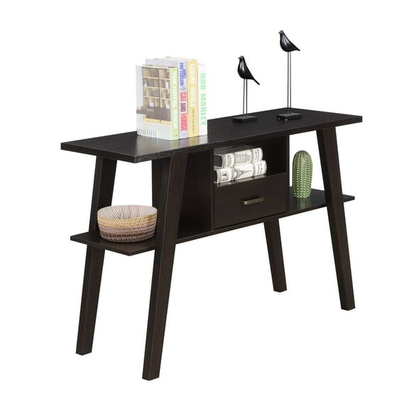 Convenience Concepts Newport Espresso Mike W Wood Console Table with Drawer