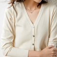 thumbnail image 1 of YSZWDBLX-cárdigans de una sola botonadura para mujer, suéter de punto liso con cuello en V, cárdigans blancos ajustados para mujer, ropa de abrigo informal, 1 of 5