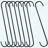8 Pack S Hooks Heavy Duty 12 Inch Large S Shape Hooks for Hanging Plant Pots and Pans Hanger Metal Steel Hooks Black Long S-Hooks for Hanging Clothes, Plants, Bird Feeders, Indoor Outdoor Garden