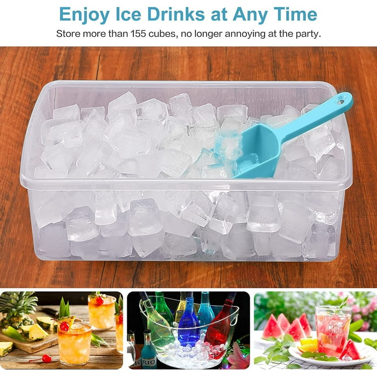 Easy Release Ice Tray with Cover, Storage Container, Perfect Ice Cube Maker  Tray & Mold - black