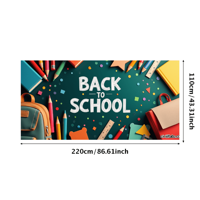 Back to School Banner Colorful Classroom Background Supplies Decor Photo Prop Classroom Party Graduation Events Decoration Backdrop