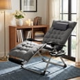 thumbnail image 5 of Homall Oversized Zero Gravity Chair with Removable Thick Cushion, Lawn Patio Reclining Chair Upgraded Alloy Lock and Cup Holder, for Indoor Outdoor, Grey, 5 of 7