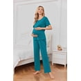 thumbnail image 3 of EKOUAER Women's Maternity Nursing Pajamas Sets Short Sleeve Postpartum Pregnancy Pajama for Hospital Breastfeeding PJS with Pants, 3 of 7