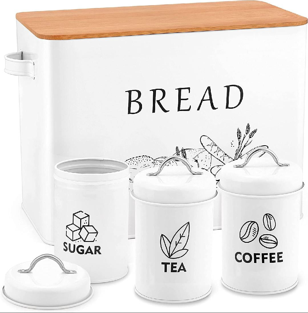 kiplant Large Bread Box for Kitchen Counter, Bamboo Bread kiplant Large Bread Box for Kitchen Counter, Bamboo Bread