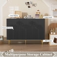 thumbnail image 5 of 47-inch Accent Sideboard Cabinet with Cloud Relief Design and 3 Doors, Black, 5 of 7