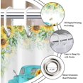 thumbnail image 2 of Sunflower Truck Shower Curtain, Spring Yellow Floral Sunflower Daisy Teal Truck Rustic Farmhouse Bathroom Curtain for Home Bathtub Decor Waterproof Fabric Machine Washable with 12 Hooks, 2 of 6