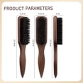 thumbnail image 4 of OPALESQUE 2pcs Boar Bristle Slick Back Hair Brush,Wooden Handle Styling Comb for Men & Women,Smooth, and Lay Hair Flat to Create Sleek Frizz-Free Hairstyles Perfect for Pompadour and Low Ponytail, 4 of 7