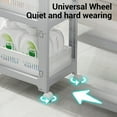 thumbnail image 3 of Utility Rolling Cart with Wheels, Multi Purpose Storage Organizer Organizer Trolley with Brake, Serving Trolley for Home, Office, Kitchen, Bathroom, Storage Cart Pull Out Basket, 3 of 7