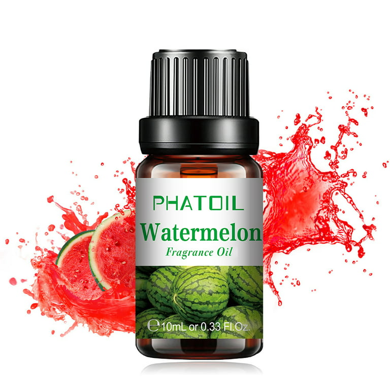 PHATOIL 0.33fl.oz Watermelon Essential Oils for Aromatherapy, Diffuser,  Yoga, Skin Care, DIY Candle and Soap Making - 10ml 
