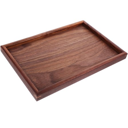 Minkissy Brown Walnut Bathroom Organizer Tray for Towels, Toiletries, and Storage