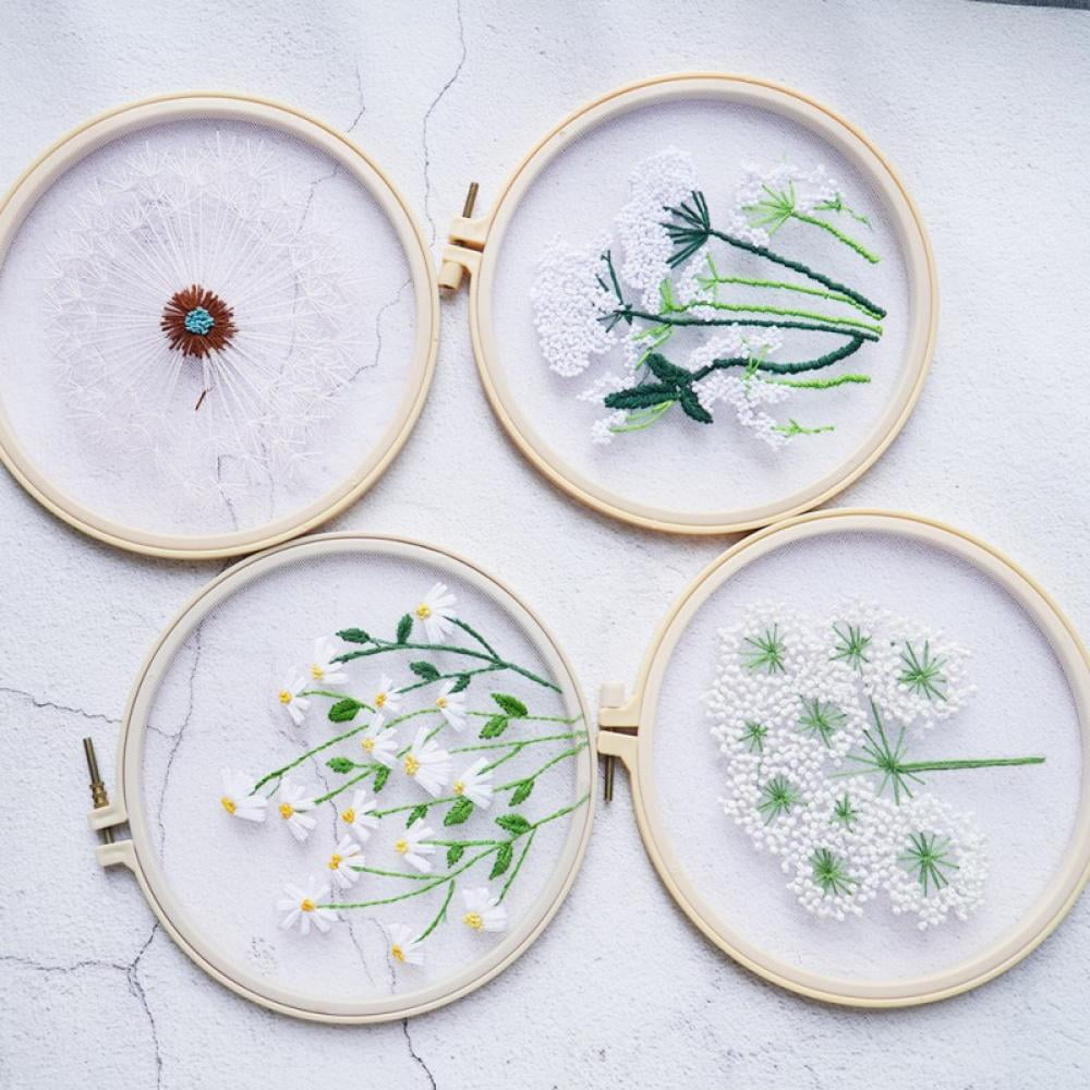 Embroidery Starter Kit Diy Chinese Style Three-dimensional Transparent Yarn Embroidery Hand Embroidery Material Package + 22CM Embroidered Shed