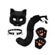 thumbnail image 2 of Conjunto de collar y cola de animal para fiestas temáticas, máscara facial de Halloween para juego de rol de graduación Negro, 2 of 8