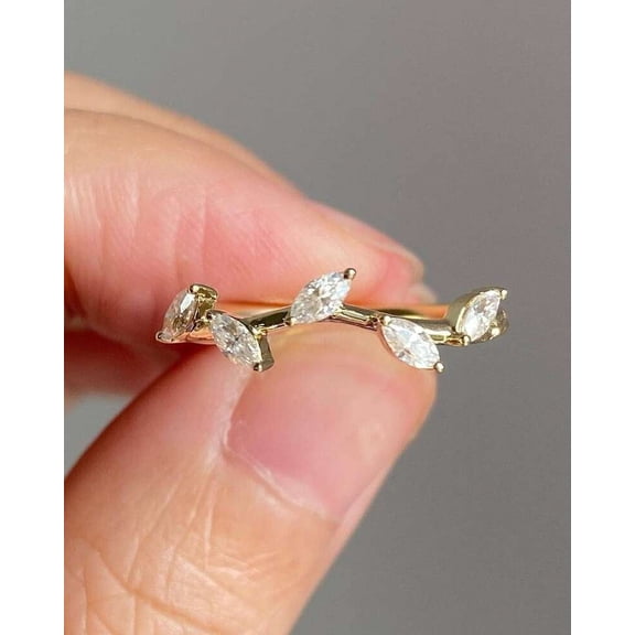 Jewelerix Comfort Fit Ring Marquise Cut Ring 1.50 CT Moissanite Diamond Engagement Ring Wedding Promise Rings for Her