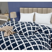 Twin Comforter Set 2 Piece Navy by Utopia Bedding, Printed Comforters Twin Size, Bedding Comforters Sets, Down Alternative Soft Bed Set, 1 Comforter (64 x 88 inches) 1 Pillow Shams (20 x 26 inches)