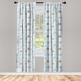 thumbnail image 5 of Ambesonne Brown and Blue Window Curtains, Vortex Twirls, Each 28" W x 95" L, Pale Blue Mustard Umber, 5 of 5