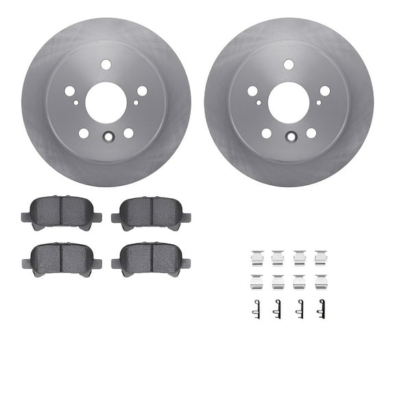 Dynamic Friction Company Rear Brake Rotors with 5000 Advanced Brake Pads includes Hardware 6512-76331