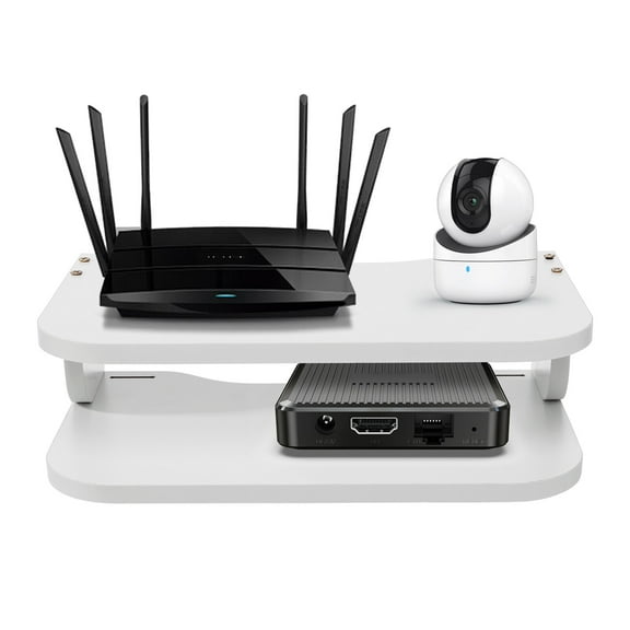 Wall Mounted Wifi Router Holder Storage Rack Living Room Top Rack Set-Top Cable Box Shelf
