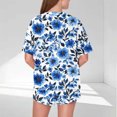 thumbnail image 3 of Women Summer 2 Piece Outfits Casual Graphic Print T Shirt and Shorts Crewneck Short Sleeve Pajamas Lounge Sets, 3 of 5