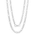 thumbnail image 4 of 3mm Solid .925 Sterling Silver Flat Figaro Chain Necklace, 20 inches + Gift Box, 4 of 7