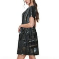 thumbnail image 2 of Honeii Fantasy Medieval Weaponry Print Women’s Short Sleeve Dress, Comfortable Casual Dress, Soft Polyester Spandex Blend, Stylish Everyday Wear for Summer, Perfect for Travel and Vacation, 2 of 6