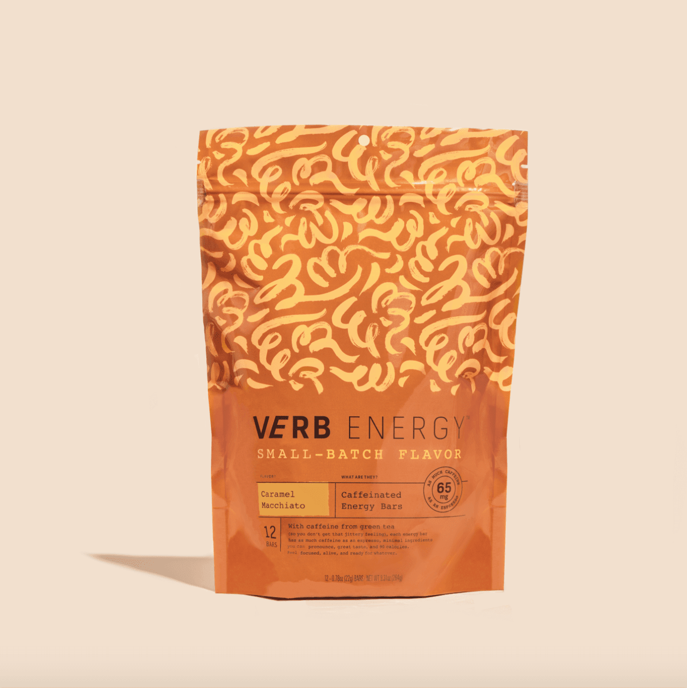 Verb Energy Caffeinated Bars, Caramel Macchiato 12ct pouch