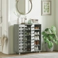 thumbnail image 2 of HOMCOM Shoe Storage Cabinet with 5-Tier Cupboard and 5 Open Shelves, Grey, 2 of 10