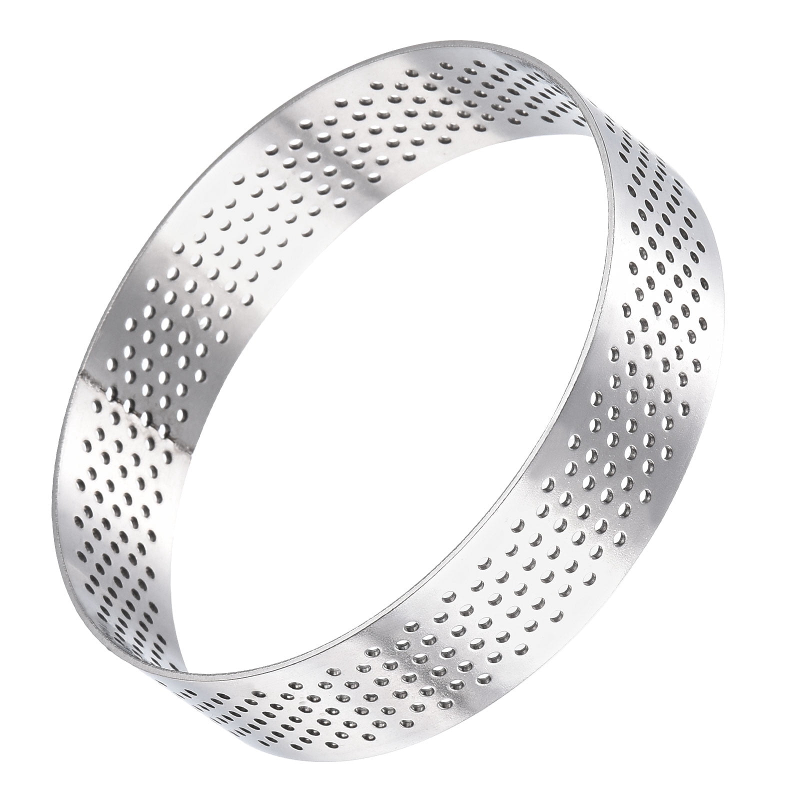Unique Bargains Stainless Steel Cake Rings Baking Perforated Mousse Ring 3.1" x 0.8"
