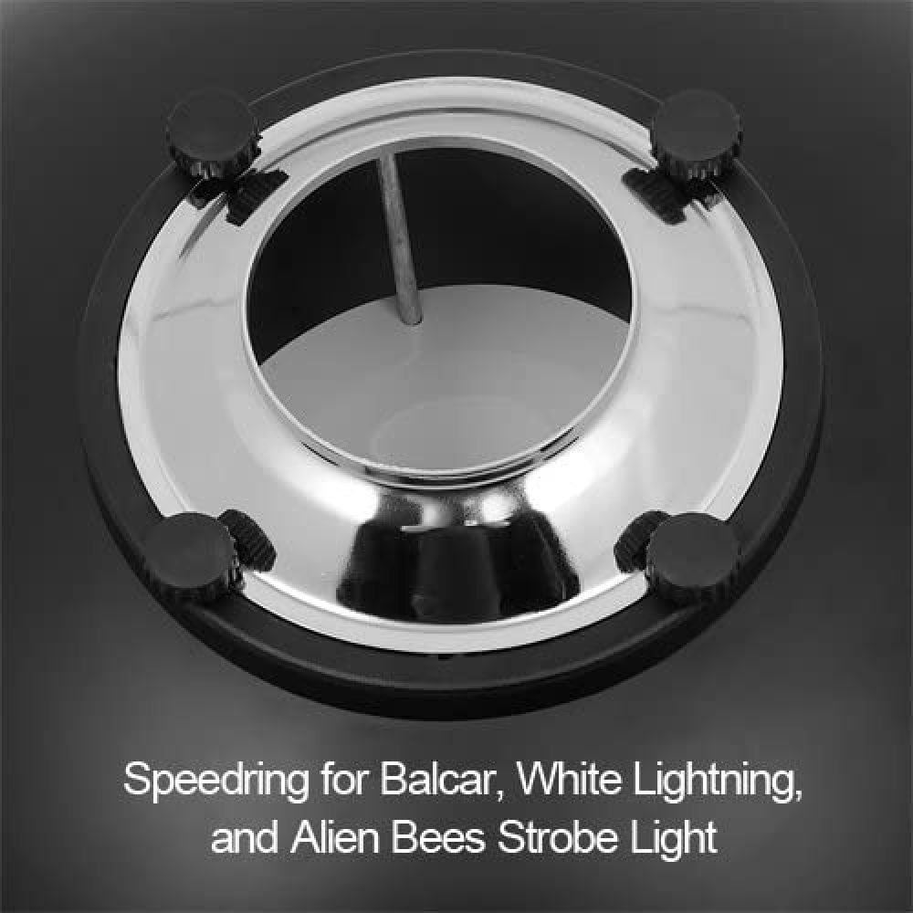 All Metal Beauty Dish with Balcar Insert 45cm Fotodiox Pro 18in Soft White Interior Alien Bees / Einstein / White Lightning 