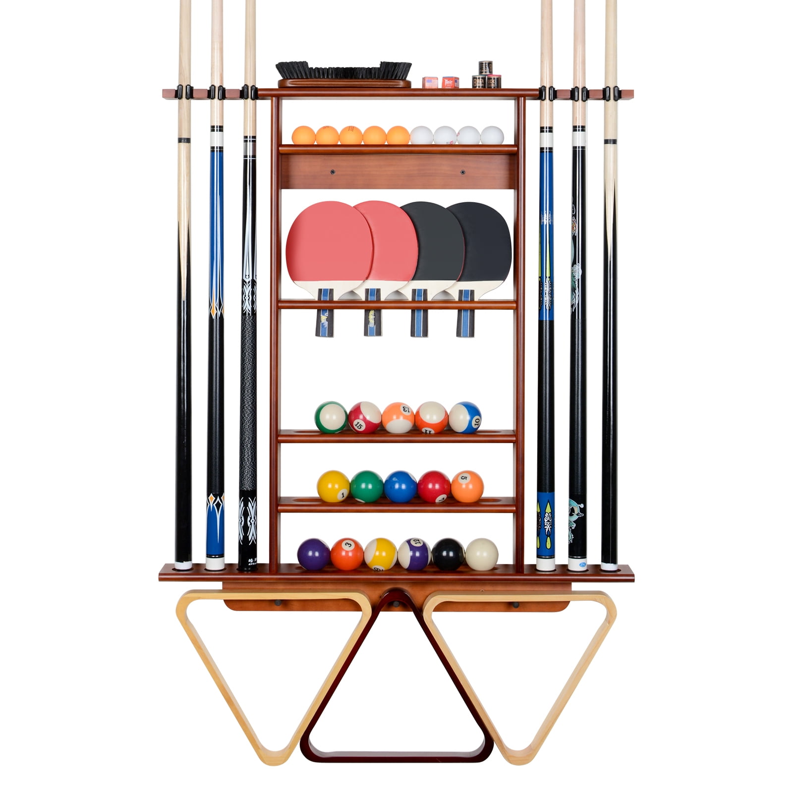 Ikkle Pool Cue Rack, 2-in-1 Pool Stick & Ping Pong Paddle Holder