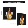 thumbnail image 3 of PAYOHTO Toggle Light Switch Wall Plate Baseball on Fire Black Double Switch Cover Standard Size 2-Gang 4.50" x 4.5" Unbreakable Polycarbonate Thermoplastic, 3 of 6