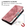 thumbnail image 2 of SaniMore for iPhone 13 Pro Max Case, PU Leather Embosed Mandala Flower Wallet Protective Phone Cover Card Slots Pocket Purse Women Men Kickstand Vintage Shockproof Anti-fall Shell, Pink, 2 of 8