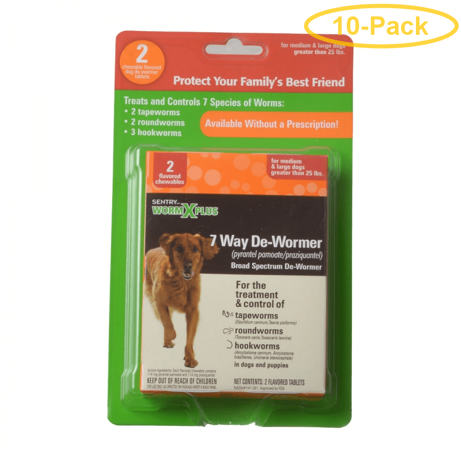 Sentry Worm X Plus Large Dogs 2 Count Pack of 10