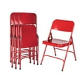 thumbnail image 2 of Hampden Furnishings Bernadine Collection Steel Double Hinge Folding Chair, Red, Pack of 4, 2 of 7