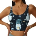thumbnail image 2 of Uemuo Gnome and Snowflakes Pattern Women's Sports Bra - High Impact Support, Breathable, and Comfortable Athletic Bra for Running, Yoga, and Workouts, 2 of 9