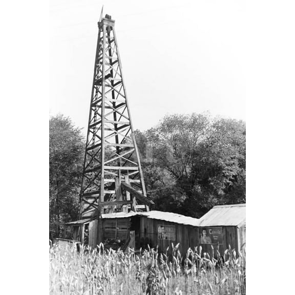 Abandoned Oil Derrick, Unframed Photographic Print Wall Art by Marion Post Wolcott Sold by ArtCom