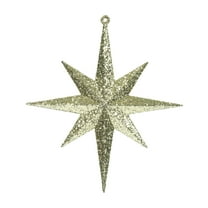 Vickerman 8" Gold Iridescent Glitter Bethlehem Star Christmas Ornament, 4 per Box