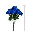 thumbnail image 2 of Matsuzay Ramo de rosas artificiales de 10 cabezas, decoración de simulación, centro de de oficina en casa, rosa falsa Flores artificiales azul Matsuzay HA7033-09B, 2 of 5