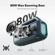 Soundcore Boom 2 By Anker, Outdoor Speaker, 80W, Subwoofer, 24H Playtime, IPX7 Waterproof, Floatable, RGB Lights, Blue