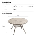 thumbnail image 4 of DIFY 40.6" Round Metal Patio Dining Table for 4, Outdoor Table with Umbrella Hole & Shelf, Sand, 4 of 6