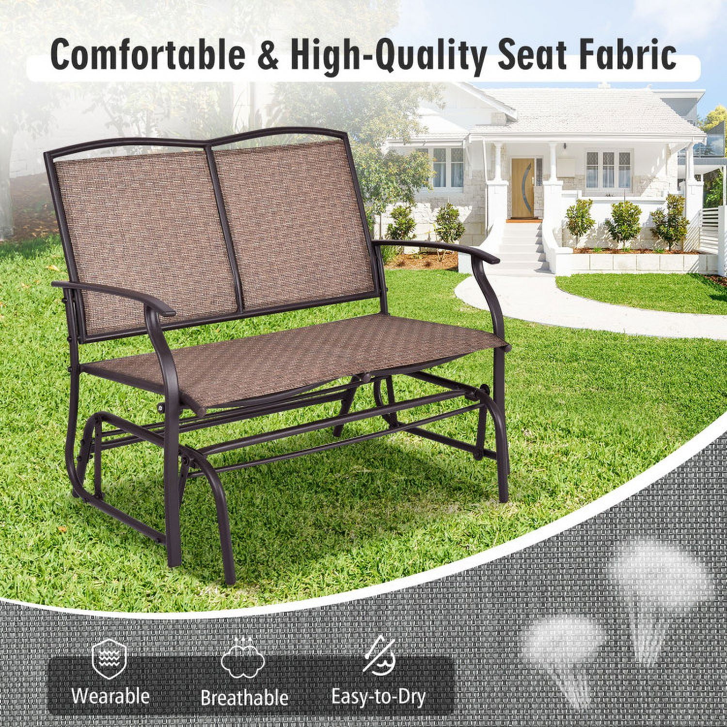 Aimee Lii Outdoor Double Rattan Patio Furniture, Porch, Backyard, Sturdy, Brown Aimee Lii Outdoor Double Rattan Patio Furniture, Porch, Backyard, Sturdy, Brown