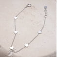 thumbnail image 4 of Mercie Sterling Silver Rhodium Plated Silver Heart by the Yard Bracelet, Dainty Everyday Jewellery for Women, 4 of 7